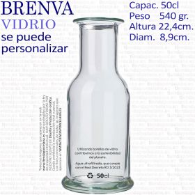 decantador botellas de agua Brenva
Botellas de cristal y vidrio personalizadas y vitrificadas, vidriadas a 600ºC para hosteleria, cafeterias, restaurantes, hoteles horeca y empresas.