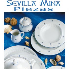 Liquidación de stocks - Restos de sere vajilla Santa Clara Sevilla Mina Flores Azules