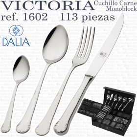 Cuberteria VICTORIA ref 1602 Dalia en estuche de 113 piezas con cuchillo de carne monoblock