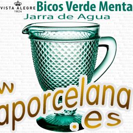 Vajillas y Cristalerías vintage - Jarra de Agua Cristal Bicos - Picos Verde  Menta Vista Alegre Atlantis